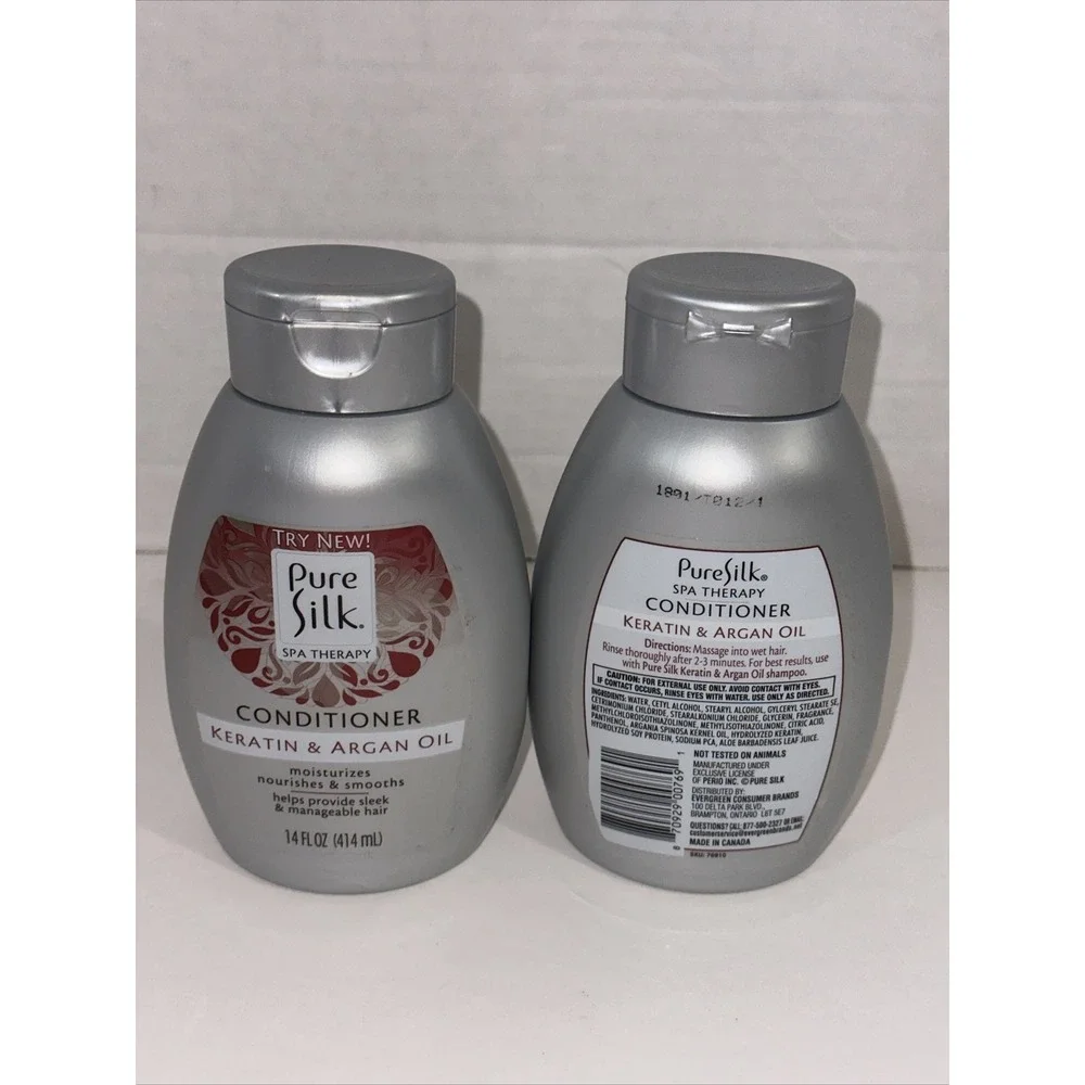 Pure Silk Spa Therapy Keratin & Argan Oil Conditioner 14oz Lot of 2 Bottles